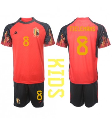 Lacne Dětský Futbalové dres Belgicko Youri Tielemans #8 MS 2022 Krátky Rukáv - Domáci (+ trenírky)